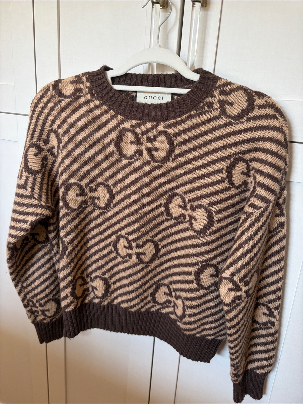 Brown & Beige Logo Knit Sweater